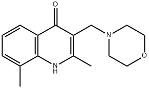 2,8-dimethyl-3-(4-morpholinylmethyl)-4-quinolinol Struktur