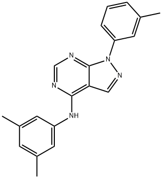 N-(3,5-dimethylphenyl)-1-(3-methylphenyl)-1H-pyrazolo[3,4-d]pyrimidin-4-amine,393786-11-3,结构式
