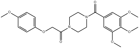 1-[(4-methoxyphenoxy)acetyl]-4-(3,4,5-trimethoxybenzoyl)piperazine 结构式