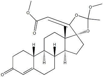(17a,20E)-17,20-[(1-Methoxyethylidene)bis(oxy)]-3-oxo-19-norpregna- 4,20-diene-21-carboxylic Acid Methyl Ester Structure
