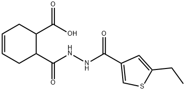 6-(2-(5-ethylthiophene-3-carbonyl)hydrazinecarbonyl)cyclohex-3-enecarboxylic acid,438226-04-1,结构式