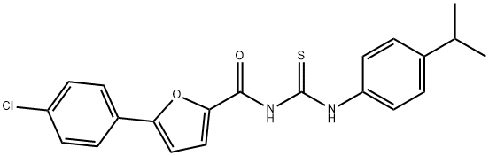 5-(4-chlorophenyl)-N-{[4-(propan-2-yl)phenyl]carbamothioyl}furan-2-carboxamide,445418-52-0,结构式