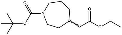 4-(2-エトキシ-2-オキソエチリデン)アゼパン-1-カルボン酸(E)-TERT-ブチル 化学構造式