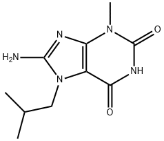 8-Amino-7-isobutyl-3-methyl-3,7-dihydro-purine-2,6-dione 结构式
