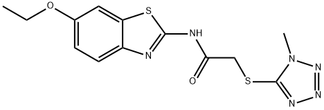 N-(6-ethoxy-1,3-benzothiazol-2-yl)-2-[(1-methyl-1H-tetrazol-5-yl)sulfanyl]acetamide,486408-46-2,结构式