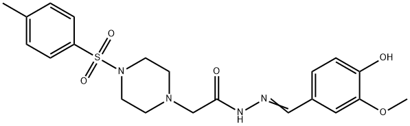 (Z)-N'-(4-hydroxy-3-methoxybenzylidene)-2-(4-tosylpiperazin-1-yl)acetohydrazide 结构式