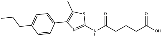 5-((5-methyl-4-(4-propylphenyl)thiazol-2-yl)amino)-5-oxopentanoic acid Structure