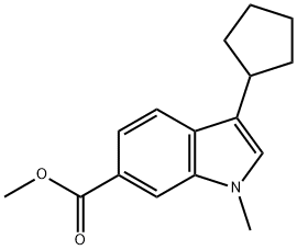 methyl 3-cyclopentyl-1-methyl-1H-indole-6-carboxylate Struktur