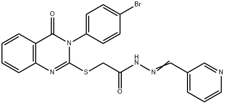 2-{[3-(4-bromophenyl)-4-oxo-3,4-dihydroquinazolin-2-yl]sulfanyl}-N'-[(E)-pyridin-3-ylmethylidene]acetohydrazide|