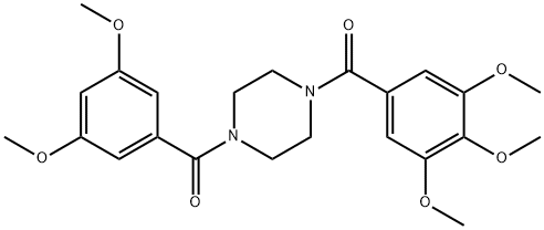 (3,5-dimethoxyphenyl){4-[(3,4,5-trimethoxyphenyl)carbonyl]piperazin-1-yl}methanone Struktur