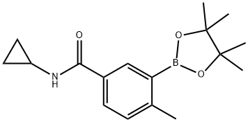 N-环丙基-4-甲基-3-(4,4,5,5-四甲基-1,3,2-二氧硼杂环戊烷-2-基)苯甲酰胺,515135-67-8,结构式