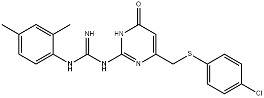 2-(6-{[(4-chlorophenyl)sulfanyl]methyl}-4-oxo-1,4-dihydropyrimidin-2-yl)-1-(2,4-dimethylphenyl)guanidine|