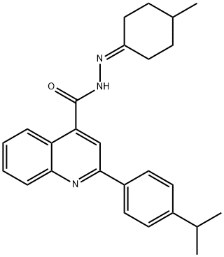 2-(4-isopropylphenyl)-N'-(4-methylcyclohexylidene)quinoline-4-carbohydrazide 化学構造式