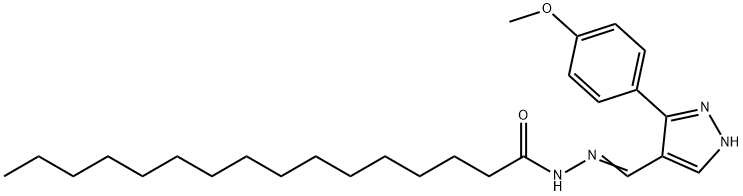 (E)-N'-((3-(4-methoxyphenyl)-1H-pyrazol-4-yl)methylene)palmitohydrazide 化学構造式