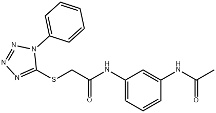 N-[3-(acetylamino)phenyl]-2-[(1-phenyl-1H-tetrazol-5-yl)sulfanyl]acetamide Structure