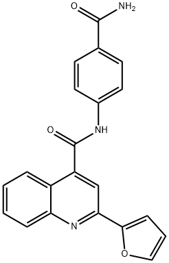 N-(4-carbamoylphenyl)-2-(furan-2-yl)quinoline-4-carboxamide 结构式