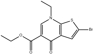 Ethyl 2-bromo-7-ethyl-4-oxo-4,7-dihydrothieno[2,3-b]pyridine-5-carboxylate,55503-47-4,结构式