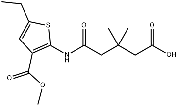 5-((5-ethyl-3-(methoxycarbonyl)thiophen-2-yl)amino)-3,3-dimethyl-5-oxopentanoic acid Structure