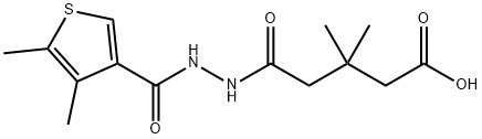 5-(2-(4,5-dimethylthiophene-3-carbonyl)hydrazinyl)-3,3-dimethyl-5-oxopentanoic acid 化学構造式