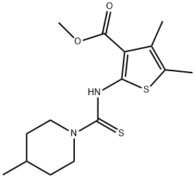 methyl 4,5-dimethyl-2-(4-methylpiperidine-1-carbothioamido)thiophene-3-carboxylate,588710-83-2,结构式