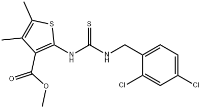 methyl 2-(3-(2,4-dichlorobenzyl)thioureido)-4,5-dimethylthiophene-3-carboxylate Structure