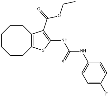 ethyl 2-(3-(4-fluorophenyl)thioureido)-4,5,6,7,8,9-hexahydrocycloocta[b]thiophene-3-carboxylate Structure