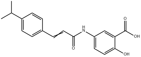 (E)-2-hydroxy-5-(3-(4-isopropylphenyl)acrylamido)benzoic acid 化学構造式
