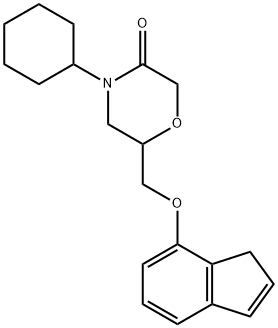 6-(((1H-Inden-7-yl)oxy)methyl)-4-cyclohexylmorpholin-3-one Struktur