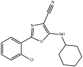 2-(2-chlorophenyl)-5-(cyclohexylamino)-1,3-oxazole-4-carbonitrile 结构式