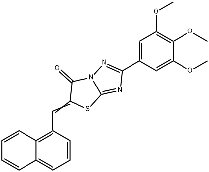 (5Z)-5-(naphthalen-1-ylmethylidene)-2-(3,4,5-trimethoxyphenyl)[1,3]thiazolo[3,2-b][1,2,4]triazol-6(5H)-one 化学構造式