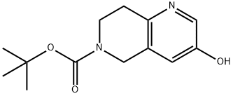 3-ヒドロキシ-5,6,7,8-テトラヒドロ-1,6-ナフチリジン-6-カルボン酸tert-ブチル 化学構造式