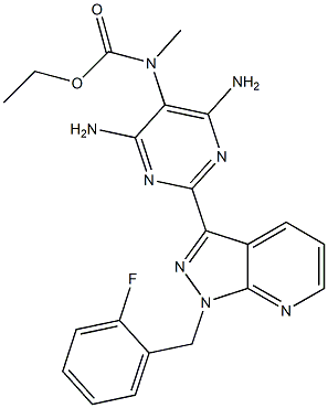 ethyl (4,6-diamino-2-(1-(2-fluorobenzyl)-1H-pyrazolo[3,4-b] pyridin-3-yl)pyrimidin-5-yl)(methyl)carbamate Structure