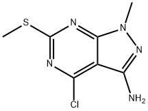4-氯-1-甲基-6-(甲硫基)-1H-吡唑并[3,4-D]嘧啶-3-胺,627060-62-2,结构式