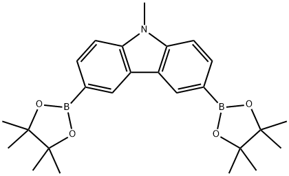 9-methyl-3,6-bis(4,4,5,5-tetramethyl-1,3,2-dioxaborolan-2-yl)-9H-carbazole,628336-96-9,结构式