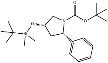 1-Pyrrolidinecarboxylic acid,  4-[[(1,1-dimethylethyl)dimethylsilyl]oxy]-2-phenyl-, 1,1-dimethylethyl  ester, (2S,4S)-