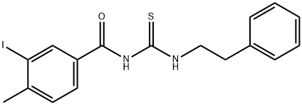 3-iodo-4-methyl-N-{[(2-phenylethyl)amino]carbonothioyl}benzamide Struktur