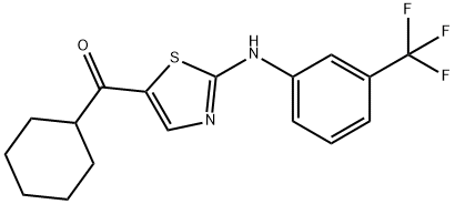 Cyclohexyl(2-((3-(trifluoromethyl)phenyl)amino)thiazol-5-yl)methanone Structure