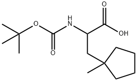 2-(tert-butoxycarbonylamino)-3-(1-methylcyclopentyl)propanoic acid Struktur