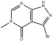 3-Bromo-5-methyl-1H-pyrazolo[3,4-d]pyrimidin-4(5H)-one 结构式