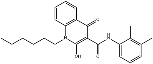 N-(2,3-dimethylphenyl)-1-hexyl-2-hydroxy-4-oxo-1,4-dihydroquinoline-3-carboxamide Struktur