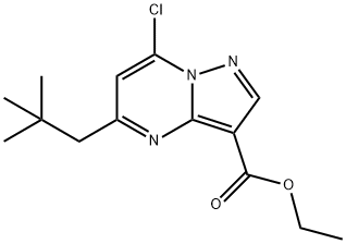 Ethyl 7-chloro-5-neopentylpyrazolo[1,5-a]pyrimidine-3-carboxylate Struktur