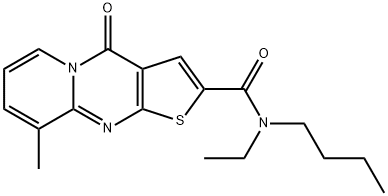 N-butyl-N-ethyl-9-methyl-4-oxo-4H-pyrido[1,2-a]thieno[2,3-d]pyrimidine-2-carboxamide 结构式