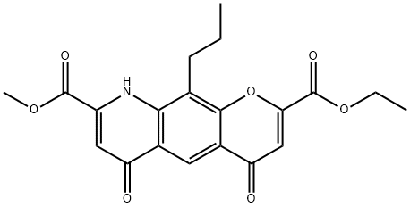 2-乙基 8-甲基 4,6-二氧亚基-10-丙基-6,9-二氢-4H-吡喃并[3,2-G]喹啉-2,8-二甲酸基酯, 69049-59-8, 结构式