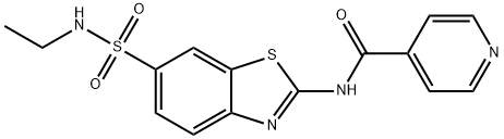 N-[(2E)-6-(ethylsulfamoyl)-1,3-benzothiazol-2(3H)-ylidene]pyridine-4-carboxamide 结构式