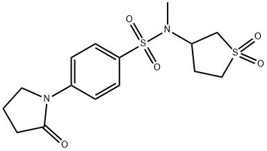 N-(1,1-dioxidotetrahydrothiophen-3-yl)-N-methyl-4-(2-oxopyrrolidin-1-yl)benzenesulfonamide,695213-49-1,结构式