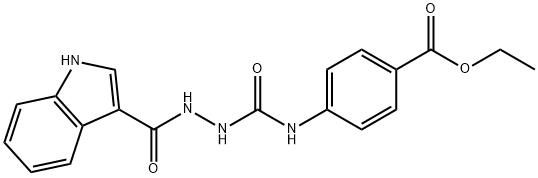 ethyl 4-(2-(1H-indole-3-carbonyl)hydrazinecarboxamido)benzoate,701940-21-8,结构式