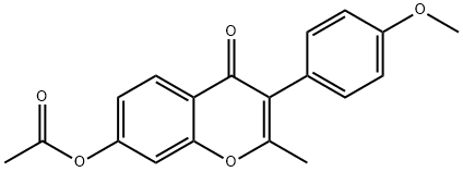 ACETIC ACID 3-(4-METHOXY-PHENYL)-2-METHYL-4-OXO-4H-CHROMEN-7-YL ESTER Structure