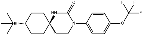 Trans-9-tert-butyl-3-[4-(trifluoromethoxy)phenyl]-1,3-diazaspiro[5.5]undecan-2-one Structure