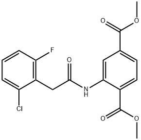 dimethyl 2-(2-(2-chloro-6-fluorophenyl)acetamido)terephthalate Structure