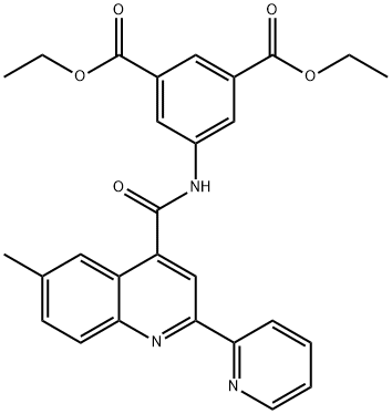 diethyl 5-(6-methyl-2-(pyridin-2-yl)quinoline-4-carboxamido)isophthalate,713114-75-1,结构式